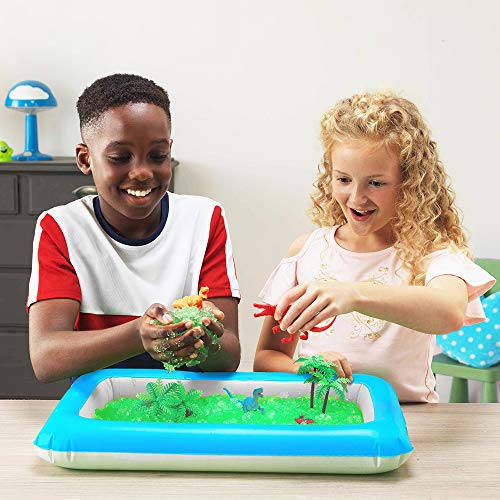 ZIMPLI Kids Gelli Adventures Dino Pack – 5-Use Gooey Swamp Playset with 8 Dinosaur Figures and Inflatable Tray
