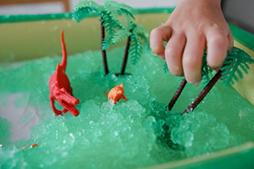 ZIMPLI Kids Gelli Adventures Dino Pack – 5-Use Gooey Swamp Playset with 8 Dinosaur Figures and Inflatable Tray
