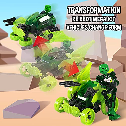 Zing Klikbot Megabot Stampede Red – 3 Transformable Action Figures with Stop Motion App, Ages 8+