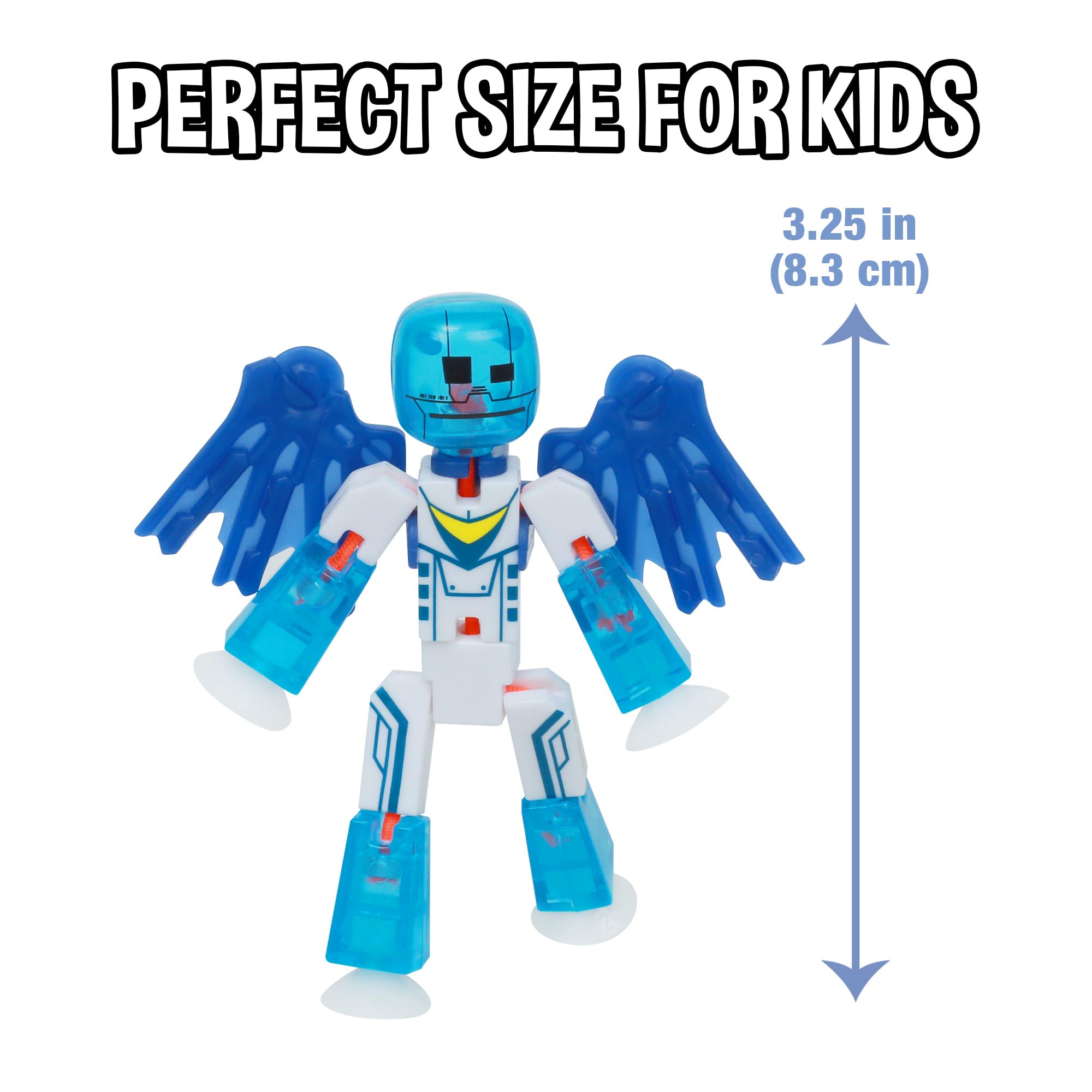 Zing StikBot Zingtannica Action Pack: Poseable Stop Motion Figure with Snap-On Accessories, Blue (Vangarden)
