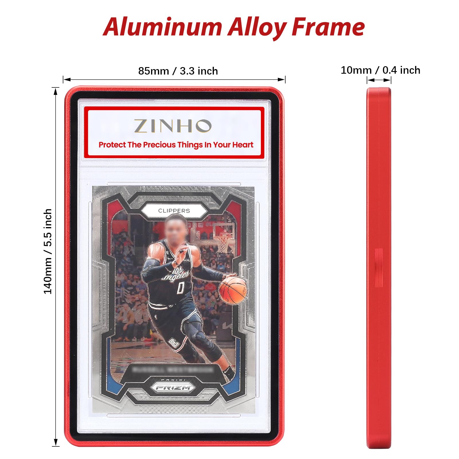 ZINHO Graded Card Case - Red Aluminum Alloy Slab Protector with Magnetic Closure for 35PT PSA/CGC/CSG Cards