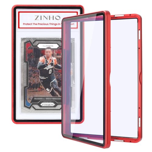 ZINHO Graded Card Case - Red Aluminum Alloy Slab Protector with Magnetic Closure for 35PT PSA/CGC/CSG Cards