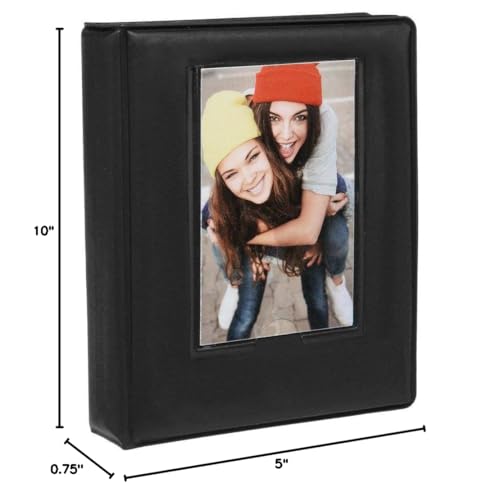 Zink 64-Pocket 2x3 Photo Album with Clear Window Cover for ZINK Zero Ink and Instant Camera Prints, Black