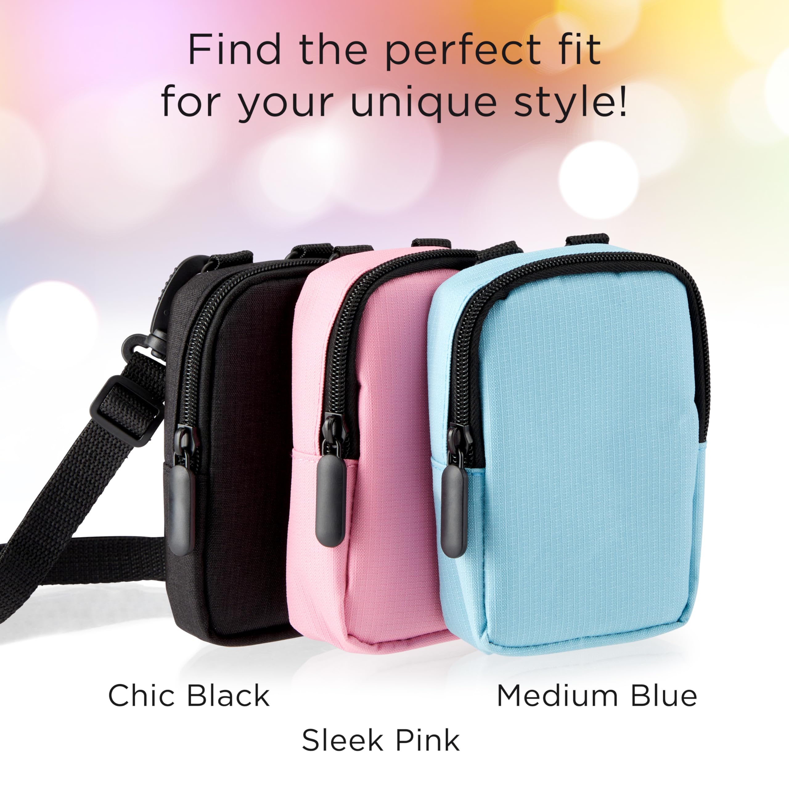 Zink Soft Camera Case for Instant Print Cameras – Black, with Photo Paper Pocket and Crossbody Strap