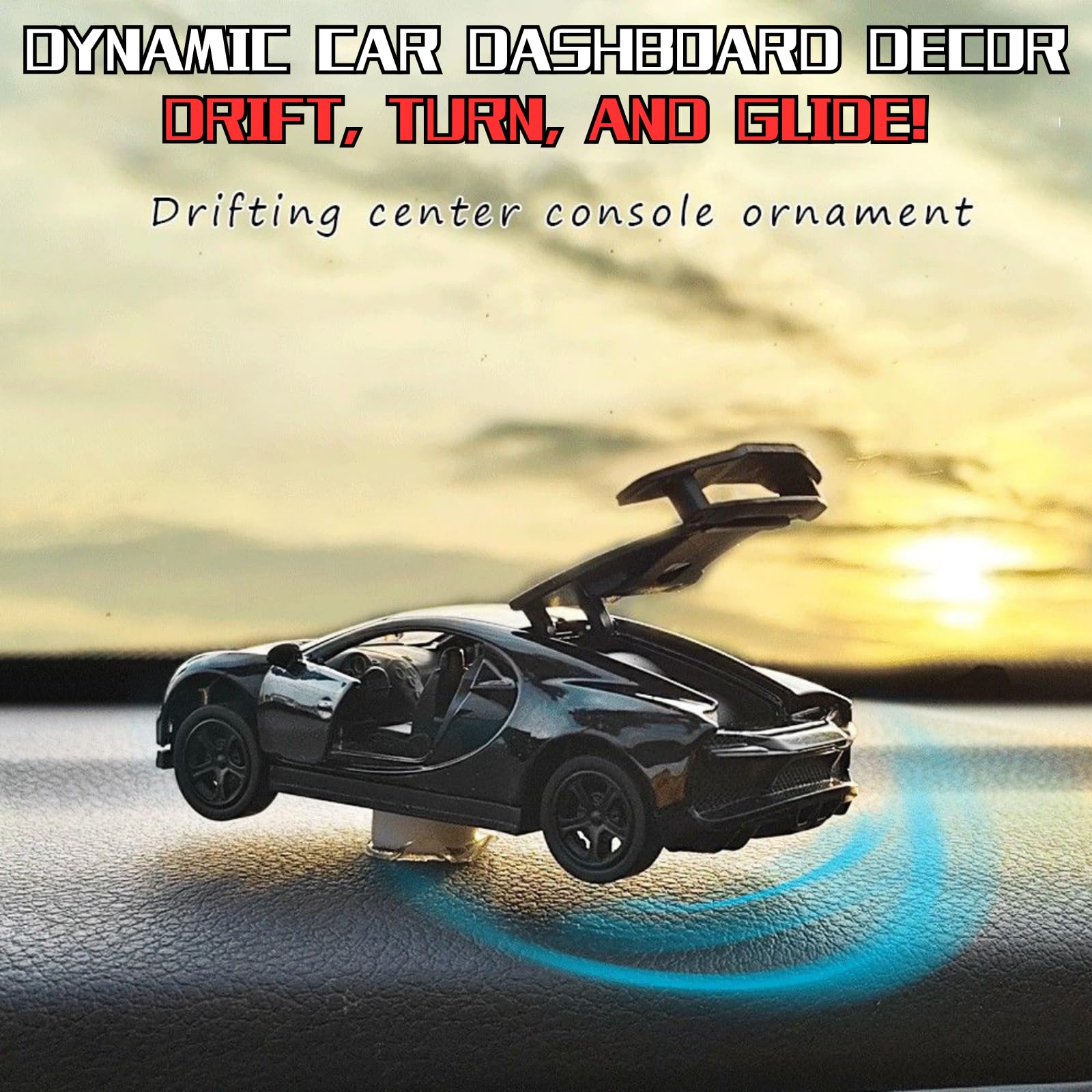 ZINREOG 1:36 Alloy Drifting Car Model - Bobblehead Dashboard Ornament (Model 04)