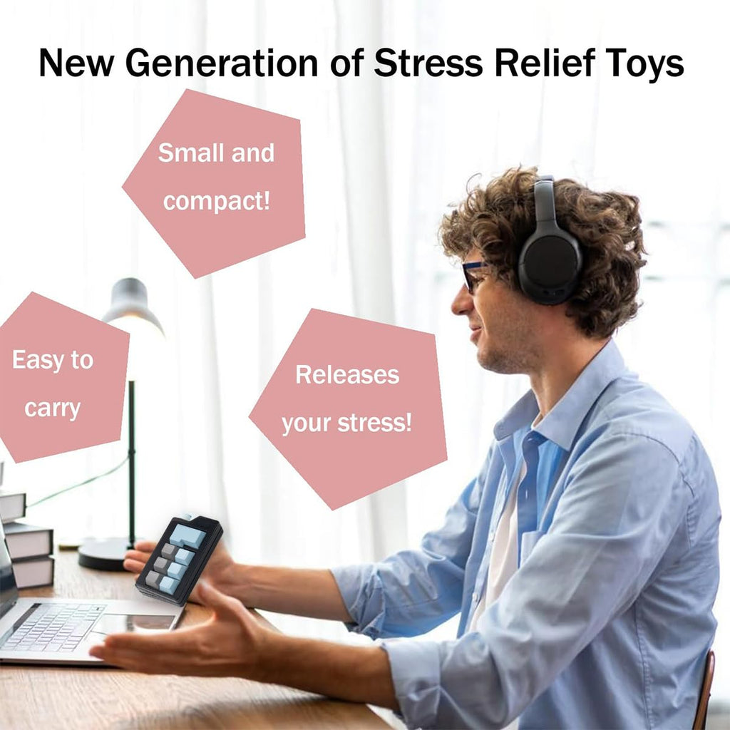 Zioyihan Keyboard Fidget Clicker Toy for Adults – Stress Relief with Blue Switch