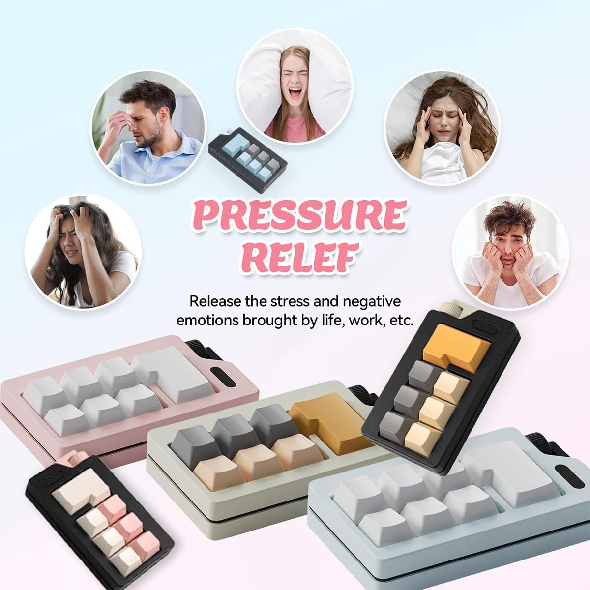 Zioyihan Keyboard Fidget Clicker Toy for Adults – Stress Relief with Blue Switch