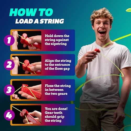 ZipString Chameleon Strings (Pack of 3) – Glow-in-the-Dark Replacement Strings for Rope Launcher Toy – Color-Changing Fidget Toy Featured on Shark Tank