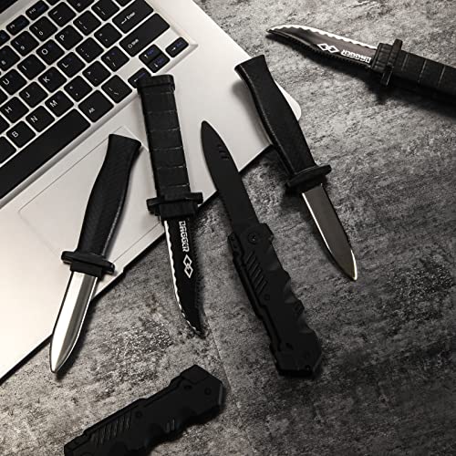 ZJoey 12-Pack Retractable Fake Knives - Plastic Prank Props for Halloween, April Fool's & Cosplay (Style E)