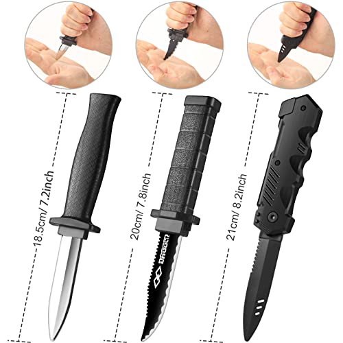 ZJoey 9-Pack Retractable Fake Knives – Safe Plastic Prank Props for Halloween & April Fools
