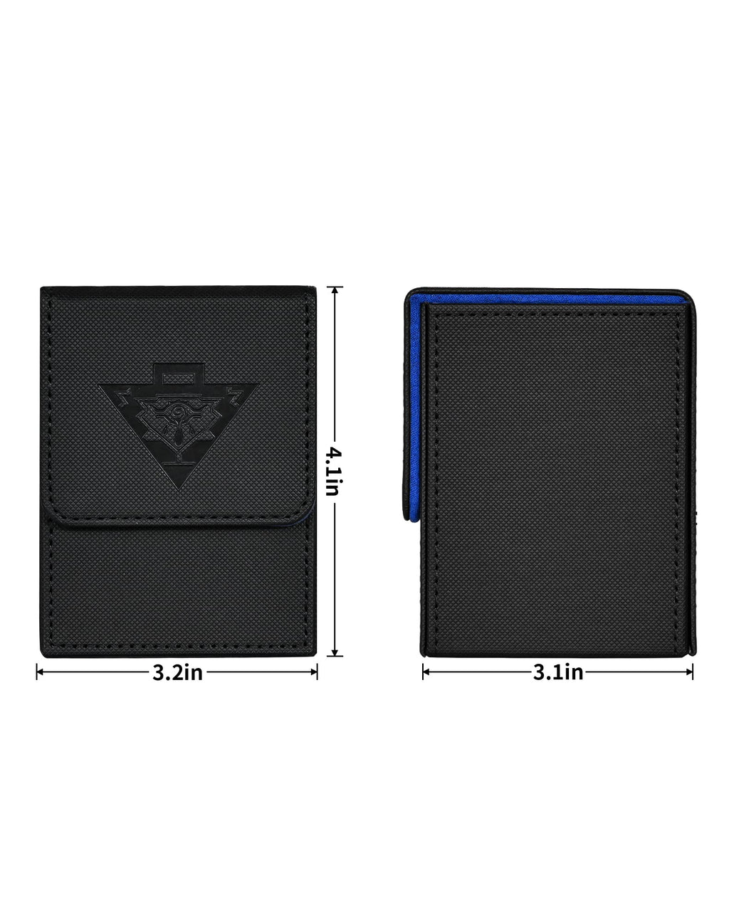 ZLCA Navy Faux Leather Card Deck Box – Holds 100+ Sleeved MTG/YuGiOh Cards with Dividers