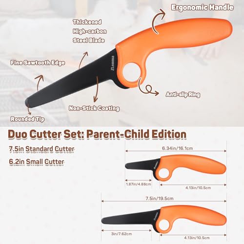 ZLemma Kids Cardboard Construction Tool Kit 2-Piece Set – Safe Cardboard Saw & Knife for STEM Play