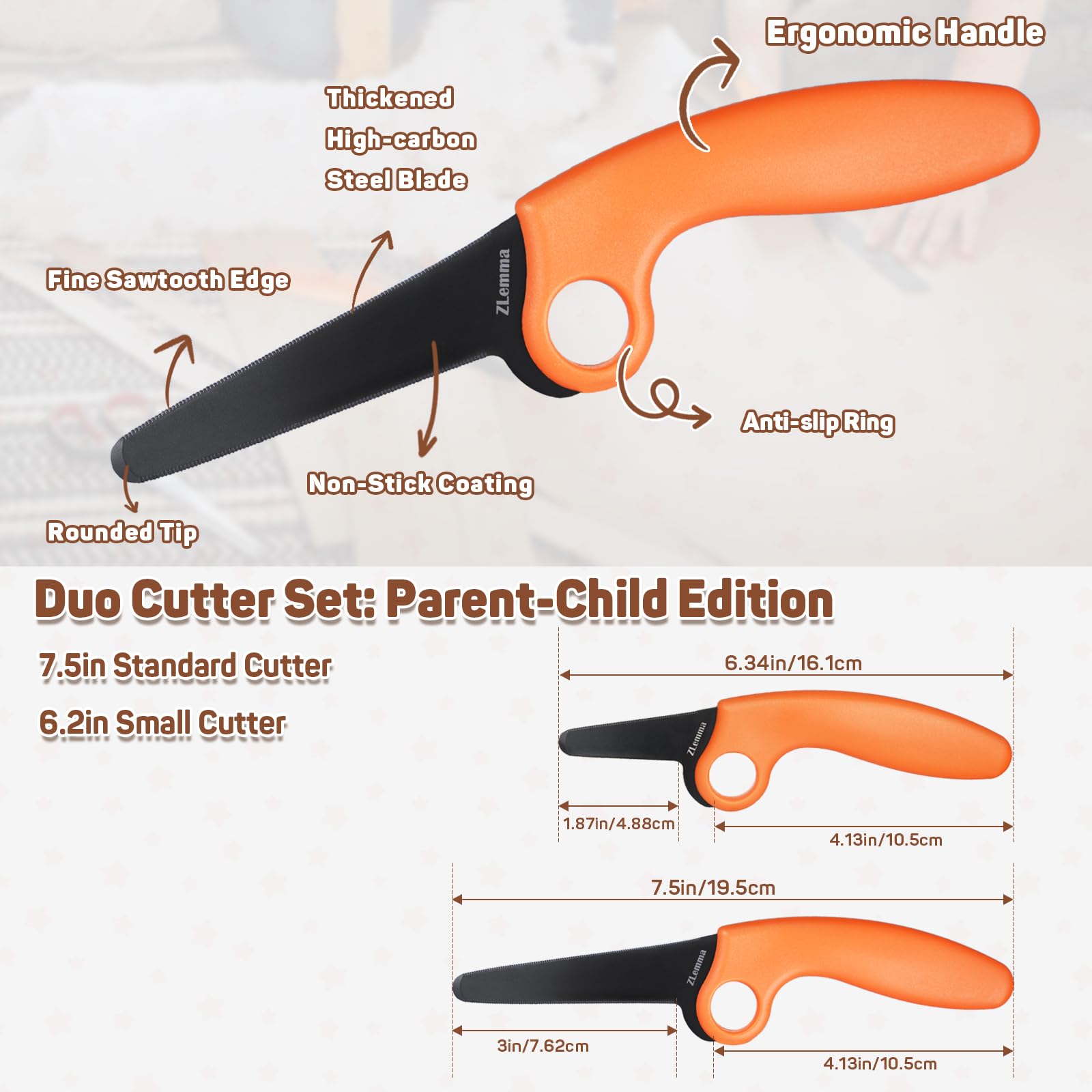 ZLemma Kids Cardboard Construction Tool Kit 2-Piece Set – Safe Cardboard Saw & Knife for STEM Play