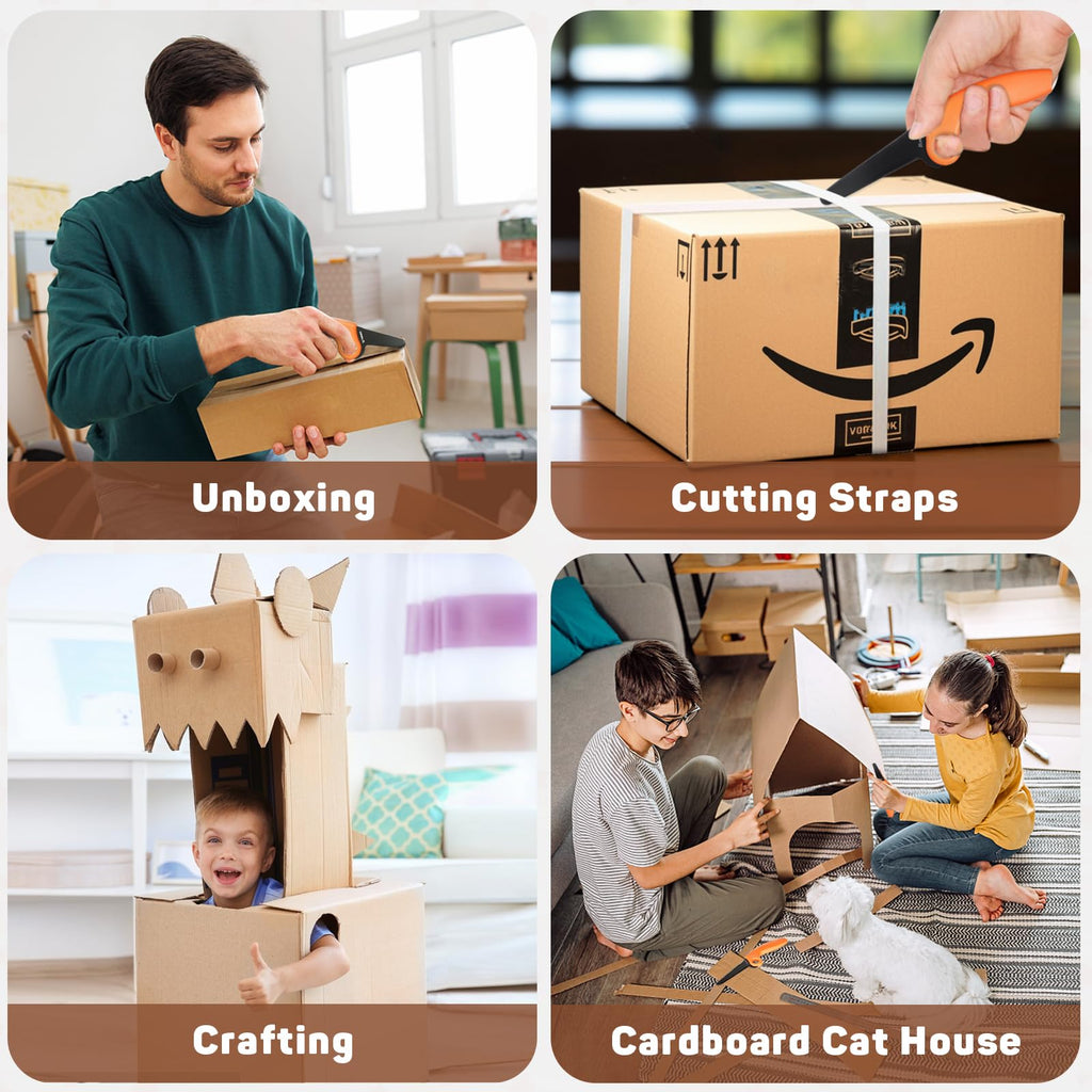 ZLemma Kids Cardboard Construction Tool Kit 2-Piece Set – Safe Cardboard Saw & Knife for STEM Play