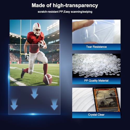 ZLinwly 1000 Clear Penny Card Sleeves – Standard Size 66x91mm, Acid-Free Polypropylene Protectors for TCG, Sports Cards & Collectibles