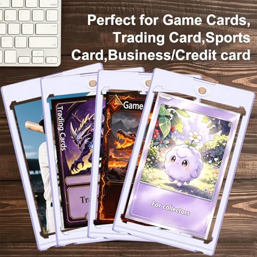 ZLinwly 35pt Magnetic Card Holders 10-Pack: Clear Acrylic Trading Card Protectors with UV Protection for Baseball, Football, Basketball Cards, MTG, TCG