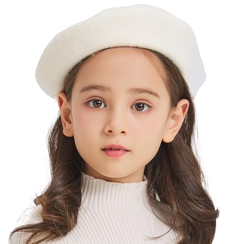 ZLYC Wool Kids Beret – French Artist Style for Girls, 90% Wool, Fits Ages 3–8