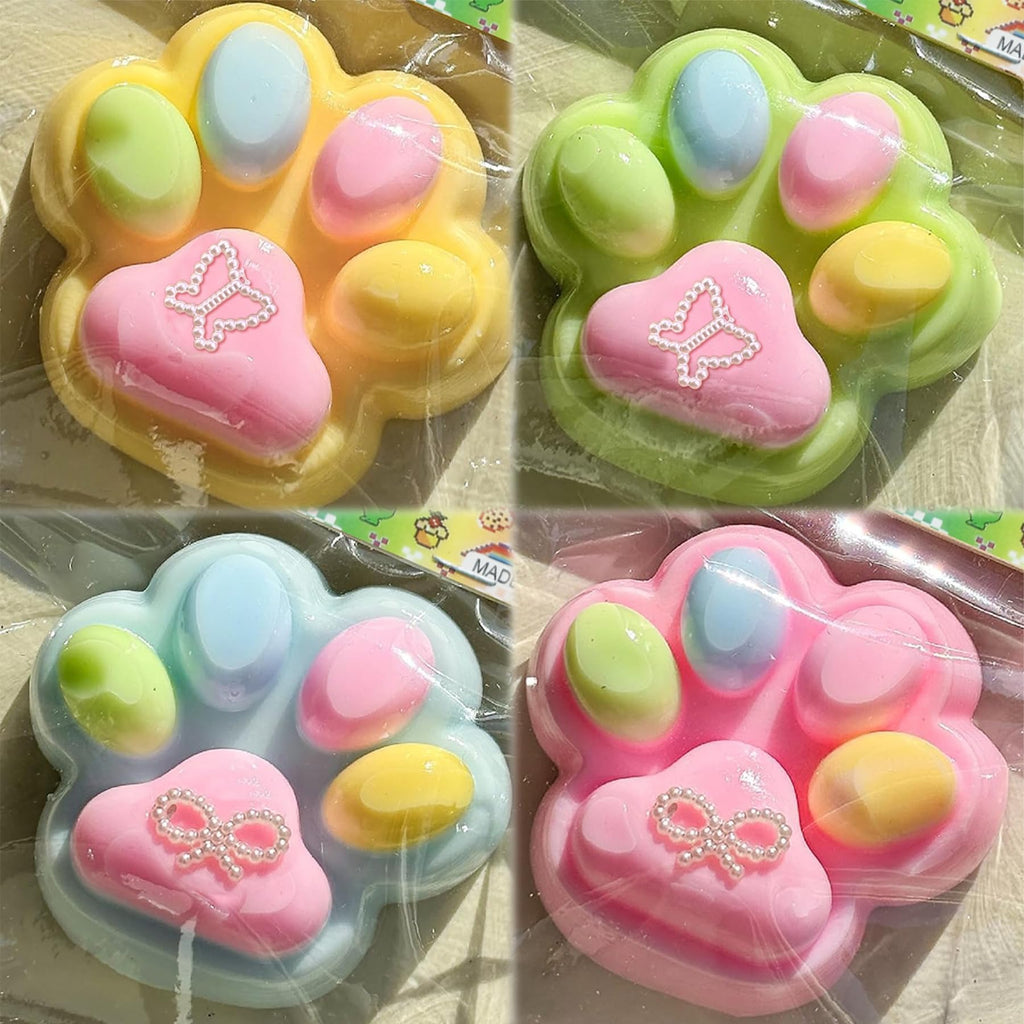 Zoacrn 4-Pack Taba Squishies Cat Paw – Cute Kawaii Stress Relief Squeeze Toys for Adults & Kids