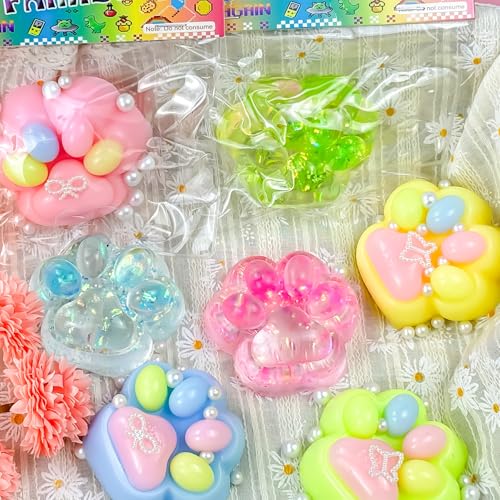 Zoacrn 4-Pack Taba Squishies Cat Paw – Cute Kawaii Stress Relief Squeeze Toys for Adults & Kids