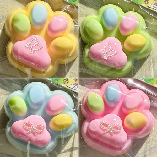 Zoacrn 4-Pack Taba Squishies Cat Paw – Cute Kawaii Stress Relief Squeeze Toys for Adults & Kids