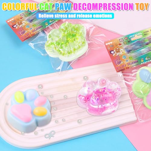 Zoacrn 4-Pack Taba Squishies Cat Paw – Cute Kawaii Stress Relief Squeeze Toys for Adults & Kids
