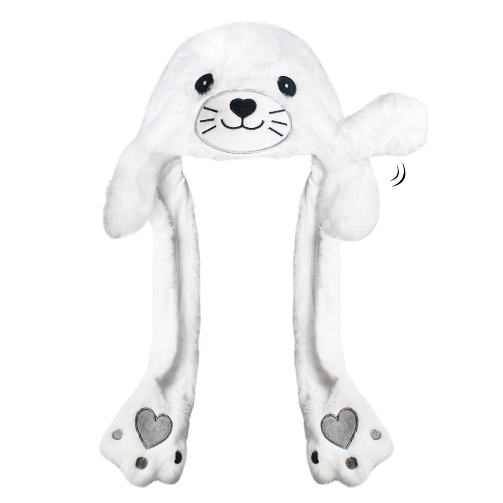 ZONESTA Animal Hat with Moving Ears – Funny Plush Headwear for Kids and Adults