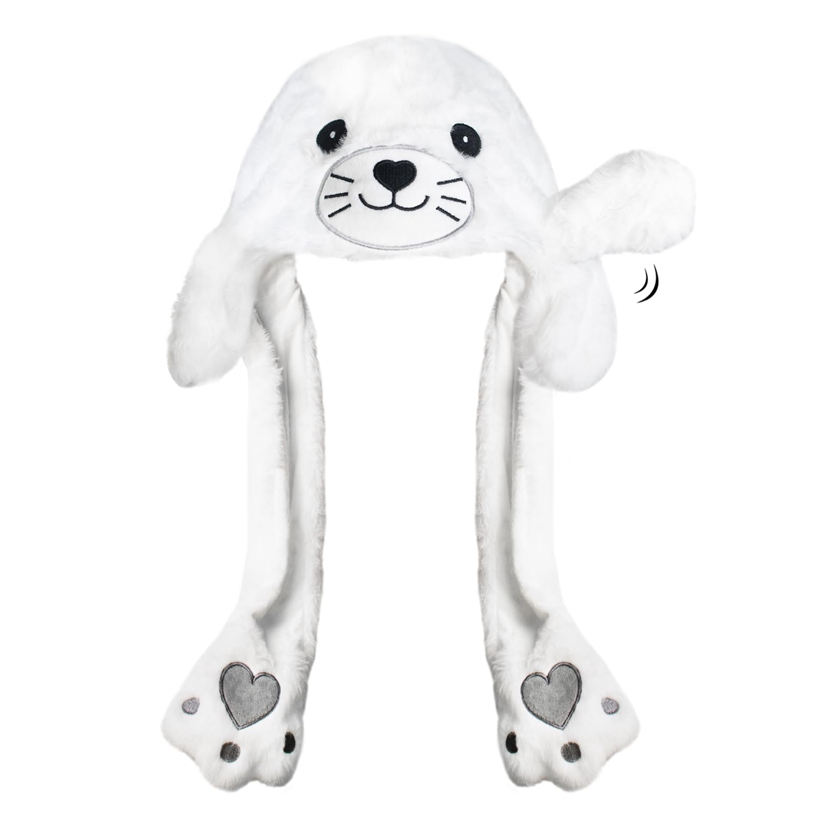 ZONESTA Animal Hat with Moving Ears – Funny Plush Headwear for Kids and Adults