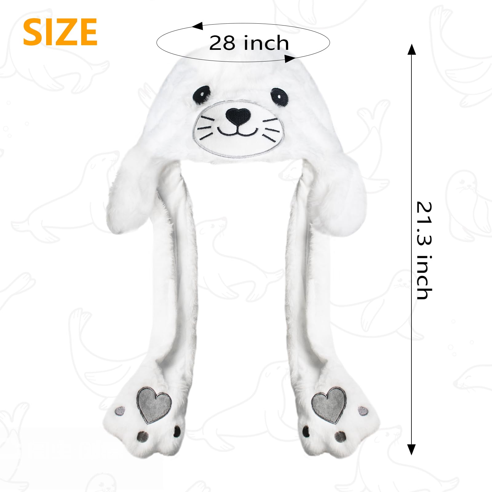 ZONESTA Animal Hat with Moving Ears – Funny Plush Headwear for Kids and Adults