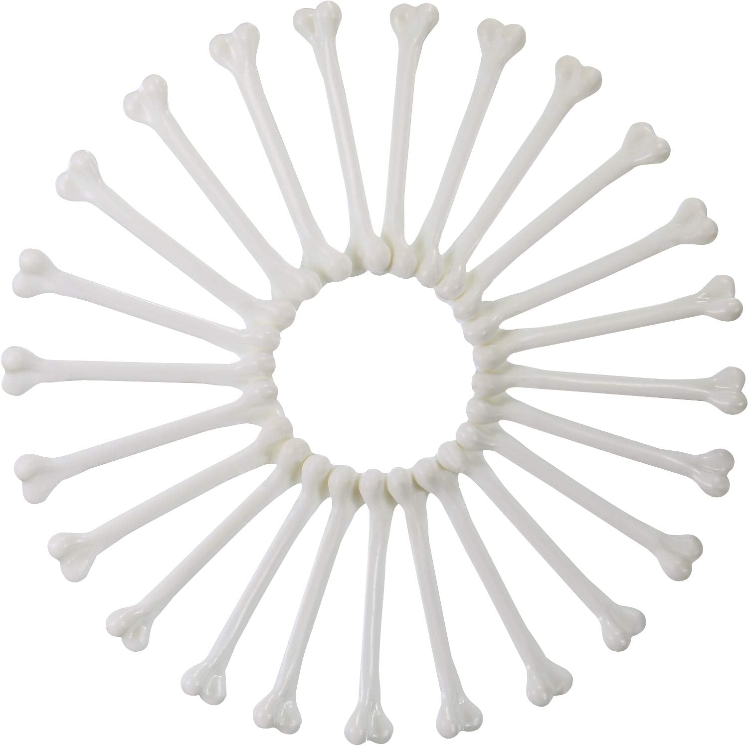 Zonon 24-Pack Mini Plastic Skeleton Bones for Halloween Costume DIY and Party Decor