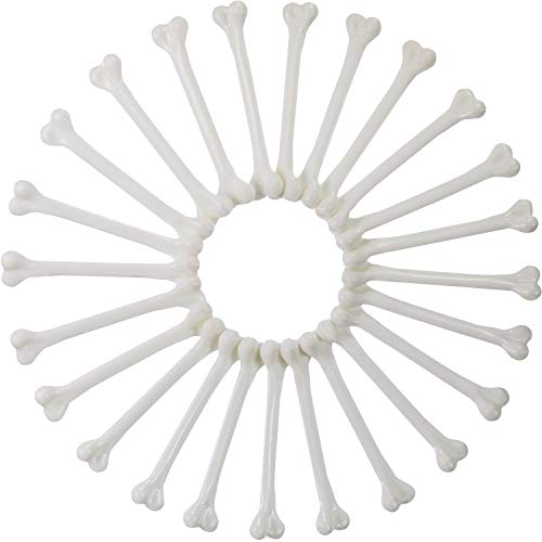 Zonon 24-Pack Mini Plastic Skeleton Bones for Halloween Costume DIY and Party Decor