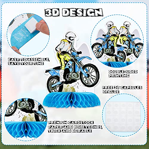 Zonon 9 Piece Dirt Bike Party Decorations – Honeycomb Centerpieces for Motorcycle Themed Parties