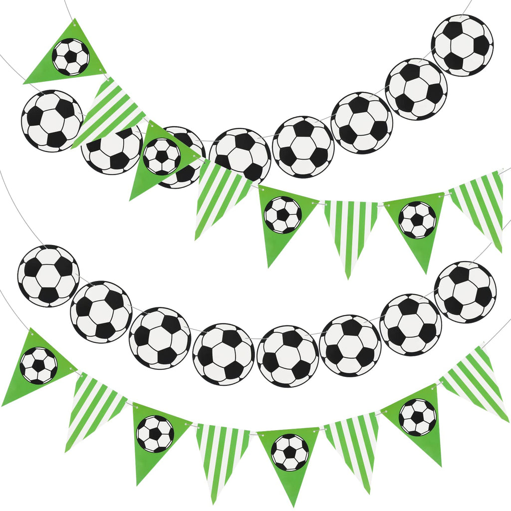 Zonon Soccer Party Banner Set - 4 Pieces Cardstock Decorations for Sports Birthday