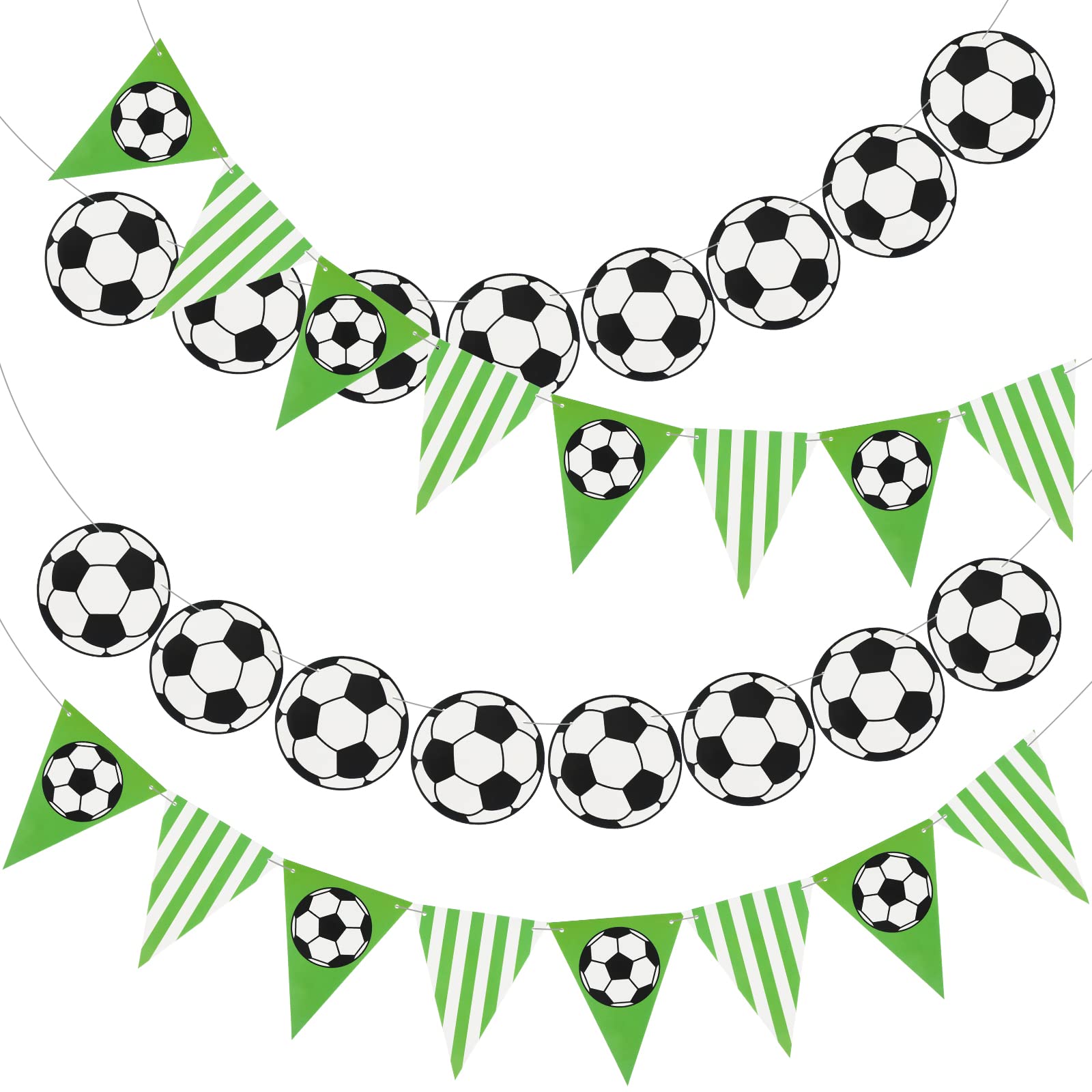 Zonon Soccer Party Banner Set - 4 Pieces Cardstock Decorations for Sports Birthday