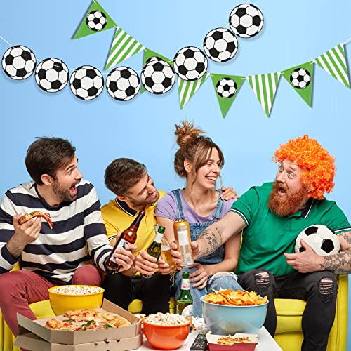 Zonon Soccer Party Banner Set - 4 Pieces Cardstock Decorations for Sports Birthday