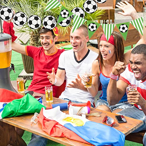 Zonon Soccer Party Banner Set - 4 Pieces Cardstock Decorations for Sports Birthday