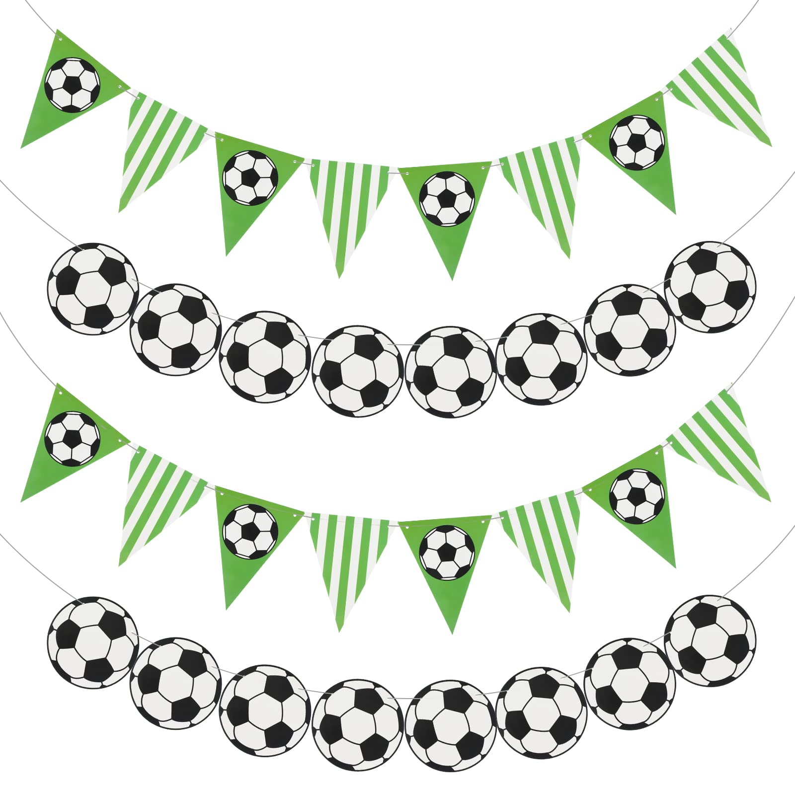 Zonon Soccer Party Banner Set - 4 Pieces Cardstock Decorations for Sports Birthday
