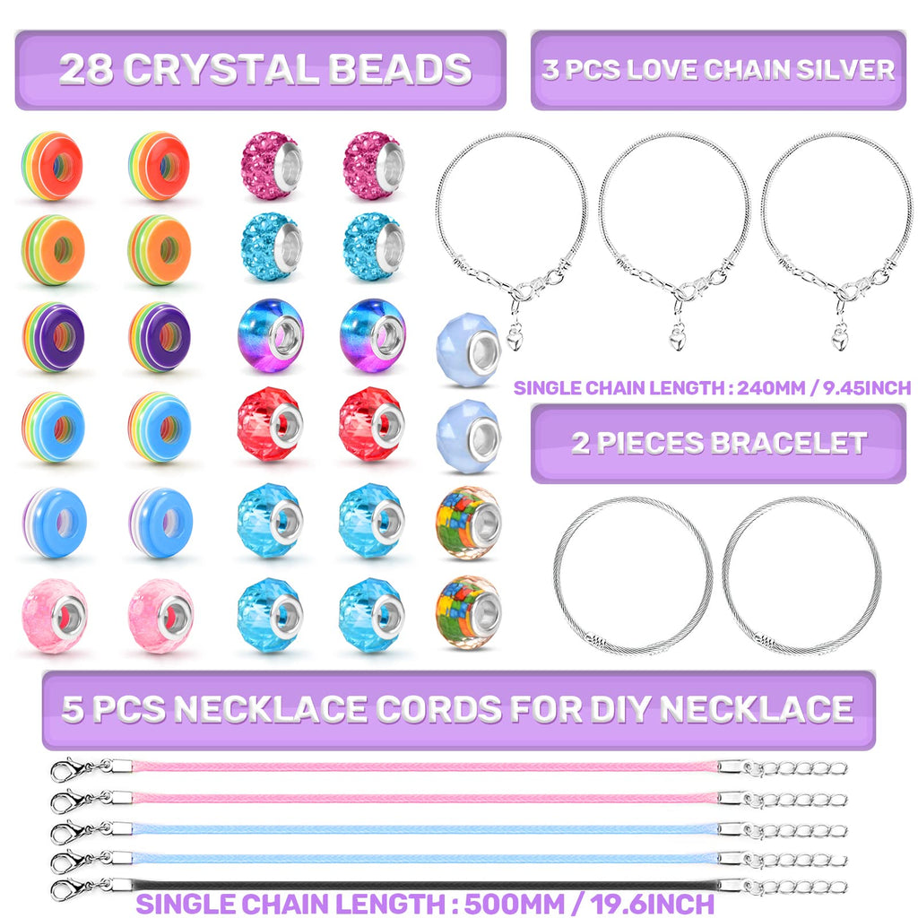 ZOOI Bracelet Making Kit for Girls - Mermaid Friendship Charm Craft Set, Purple
