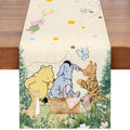 ZsaTuiy Classic Winnie the Pooh Baby Shower Tablecloth – 13x72 Inch Fabric Table Cover for Gender Reveal or Birthday Party