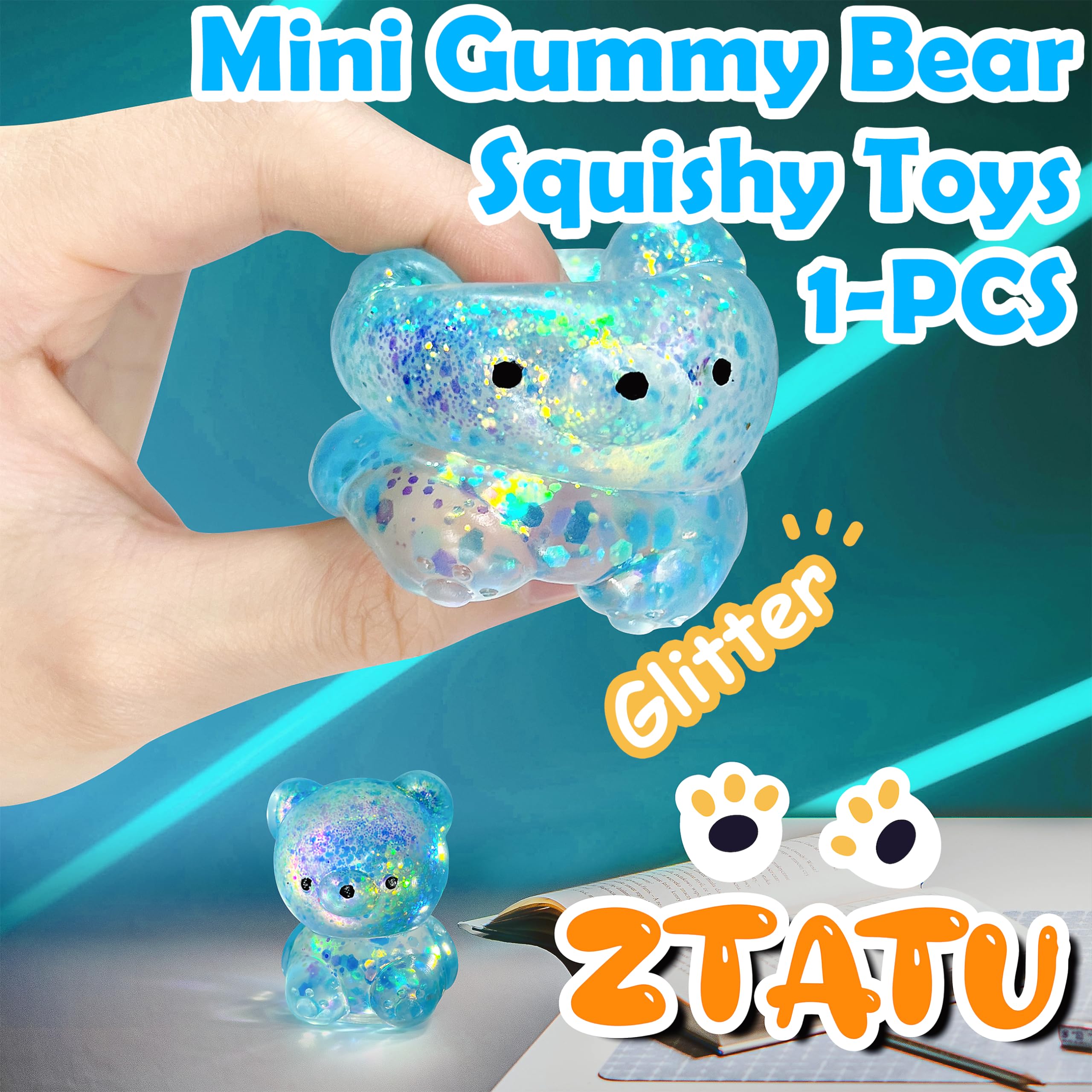 ZTATU Bear Squishy Stress Ball - 1 Pack, Soft TPR Fidget Toy for Stress Relief, Cute Gummy Bear Design for Kids and Adults