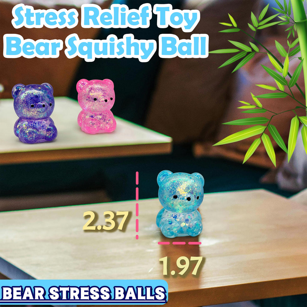 ZTATU Bear Squishy Stress Ball - 1 Pack, Soft TPR Fidget Toy for Stress Relief, Cute Gummy Bear Design for Kids and Adults