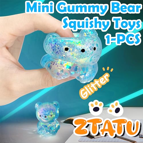 ZTATU Bear Squishy Stress Ball - 1 Pack, Soft TPR Fidget Toy for Stress Relief, Cute Gummy Bear Design for Kids and Adults