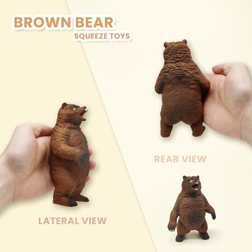 ZTATU Brown Bear Stress Ball (1 Pack) – Non-Rebound Squishy Fidget Toy with Sand Filling
