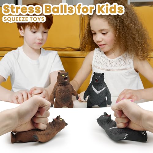 ZTATU Brown Bear Stress Ball (1 Pack) – Non-Rebound Squishy Fidget Toy with Sand Filling