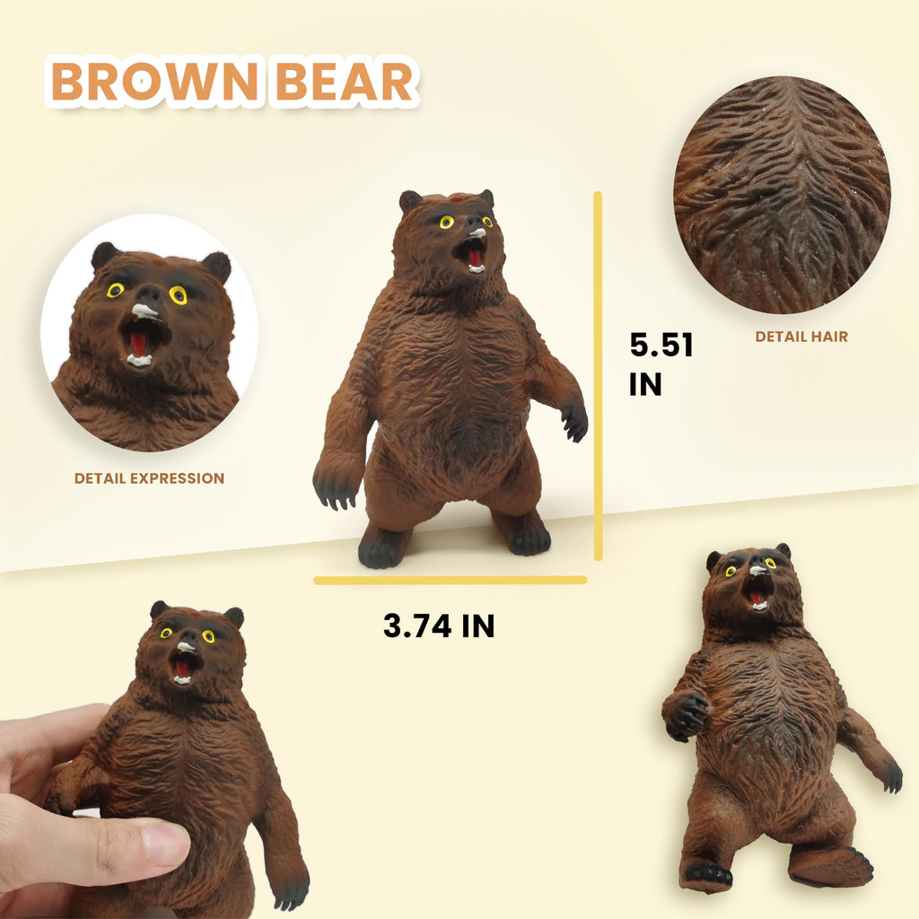 ZTATU Brown Bear Stress Ball (1 Pack) – Non-Rebound Squishy Fidget Toy with Sand Filling