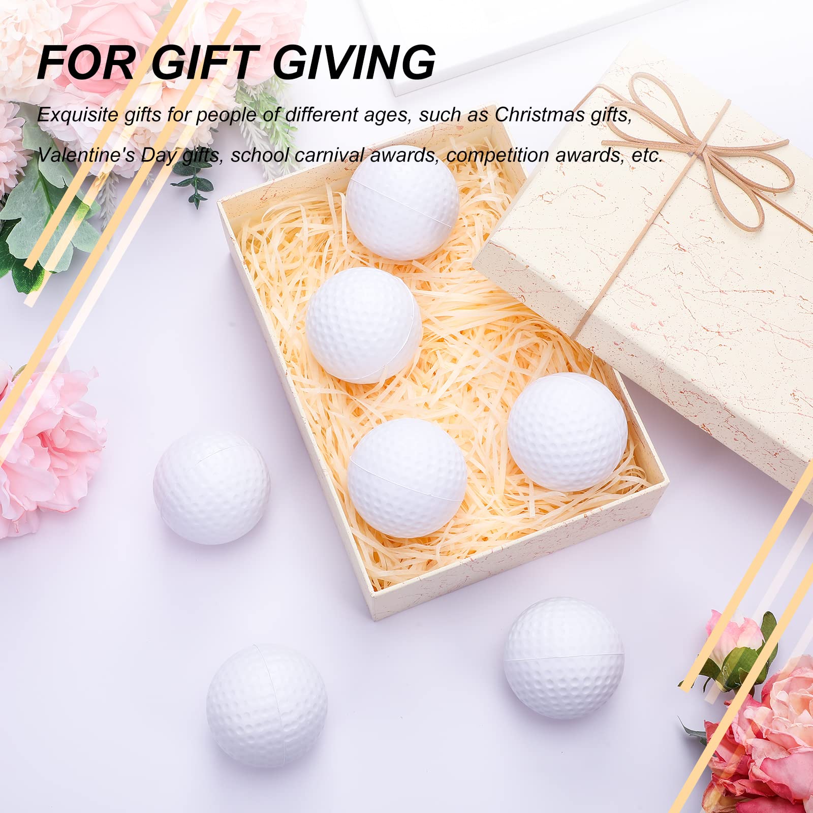 Zubebe Mini Golf Stress Balls (8 Pack) - 2.5 Inch PU Foam Squeeze Toys for Stress Relief, Party Favors, Gifts