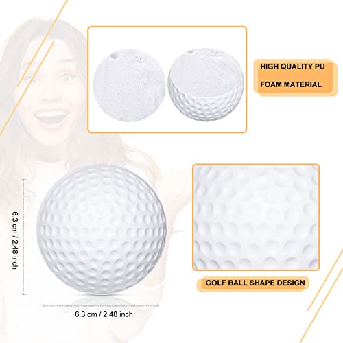Zubebe Mini Golf Stress Balls (8 Pack) - 2.5 Inch PU Foam Squeeze Toys for Stress Relief, Party Favors, Gifts