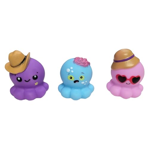 Zugar Land 10-Pack Rubber Octopus Toys - 2-Inch Soft Figurines (Random Designs)