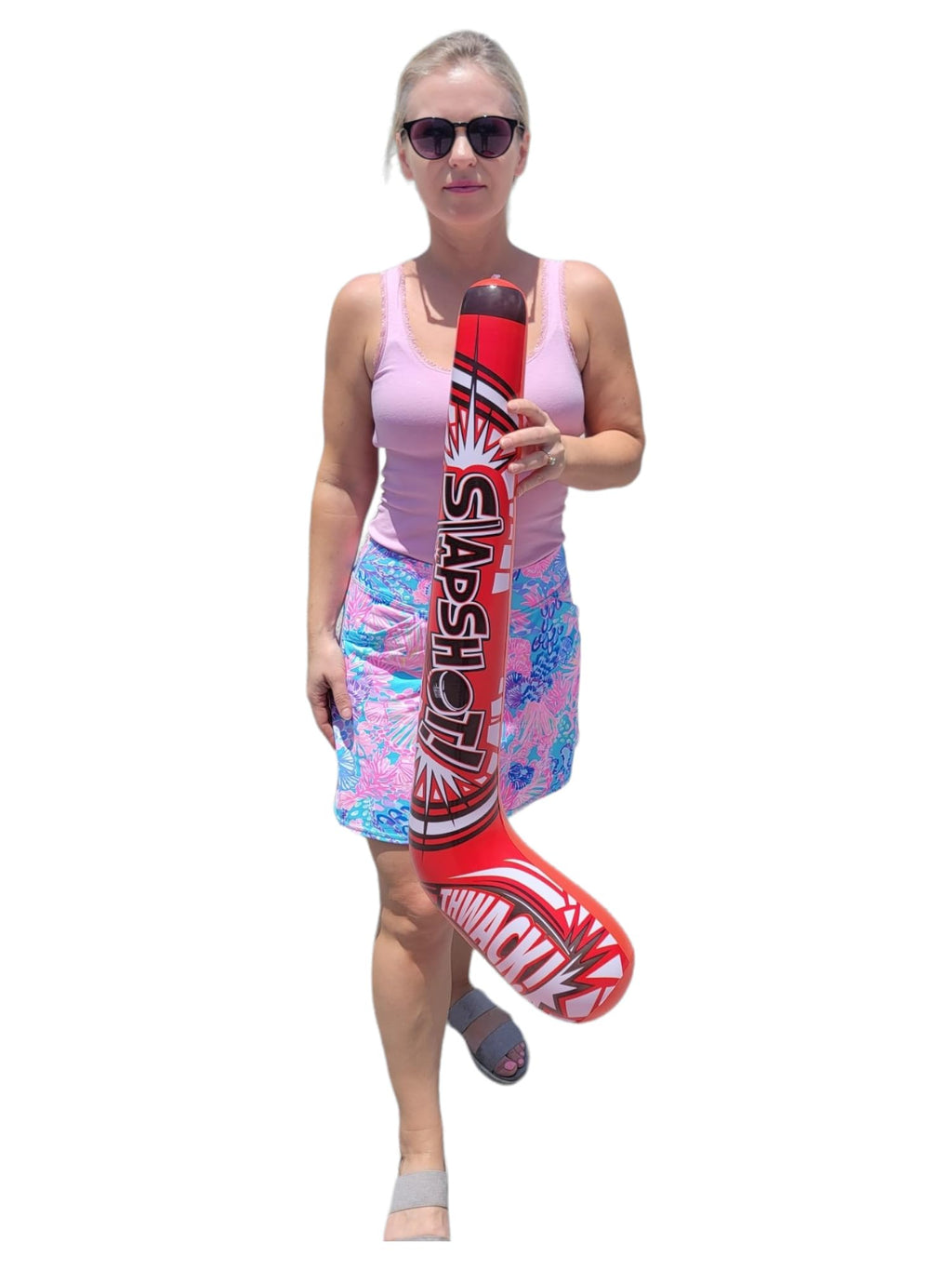 Zugar Land 35-Inch Inflatable Hockey Sticks (4-Pack) - 4 Fun Designs, PVC, for Indoor/Outdoor Play