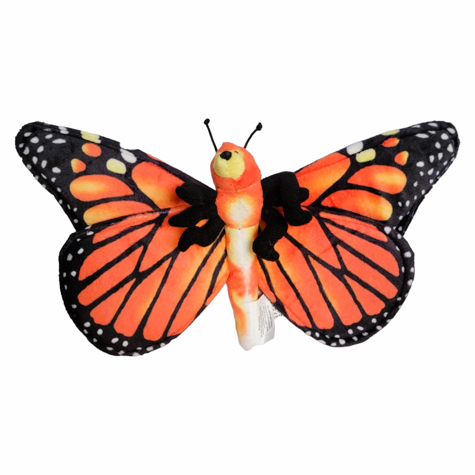 Zugar Land Plush Toy Butterfly - 11 Inch Soft Stuffed Animal, Orange Monarch or Blue Morpho with Double Wings