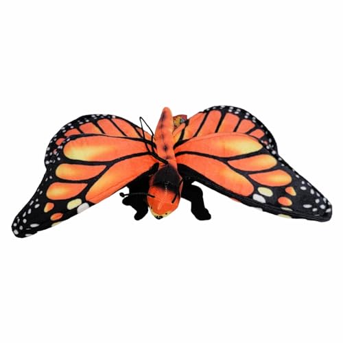 Zugar Land Plush Toy Butterfly - 11 Inch Soft Stuffed Animal, Orange Monarch or Blue Morpho with Double Wings
